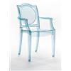 BELLELLI DESIGN Sedia Ghost trasparente con braccioli in policarbonato - Set 6 poltroncine LA16 - Azzurro