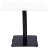 Liberoshopping Tavolo da bar quadrato con base centrale in metallo e piano laminato resistente - ideale per locali, ristoranti, pub, uso interno o esterni coperti (Gamba Antracite, Bianco Frassino, 80x80)