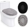 Qubnydg 2 Pezzi Soft Copri ASSE Morbido, Grigio Copriwater Elasticizzato | Adatto a taglie da 43 a 58 cm, Regolabile, Elasticizzato, con Fondo Elastico, per la maggior parte dei WC