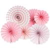 AIBAOBAO Set di Decorazioni - 6 Ventagli di Carta Rosa, Ventagli di Carta Nido d'Api e Rosette di Carta Colorate per Feste, Matrimoni, Compleanni, Natale e Carnevale, Festival