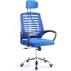 RMF PRO RMF Sedia Ufficio Ergonomica Professionale Reclinabile, Sedia Scrivania in Rete con PoggiaTesta Seduta Comoda e Rilassante - Poltrona Relax Ufficio con Ruote Girevoli Altezza Regolabile Blu