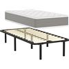 DEWINNER Materasso Memoria 22cm + Rete a Doghe 80x190cm, Alto 35cm, con 7 piedi, 13 doghe, Facile da montare, Ortopedico, Antiacaro, Grigio, Set Materasso Singolo