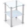 Euro Tische Tavolino da caffè in Vetro con Vetro di Sicurezza e Taglio a sfaccettatura - Tavolo in Vetro Perfettamente Adatto Come tavolino/Soggiorno Tavolo 40 x 40 x 47 cm (Arrotondato, Satinato)