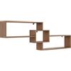 KUBUTKU Scaffale decorativo da parete con 3 ripiani, 158 x 53 x 18 cm, design scandinavo, moderno, per soggiorno, cucina, ufficio, camera da letto, bagno, libreria (noce)