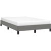 vidaXL Giroletto senza Materasso Grigio Scuro 120x200 cm Tessuto