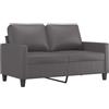 vidaXL Divano a 2 Posti Grigio 120 cm in Similpelle