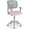 COSTWAY Sedia da Scrivania per Bambini con Altezza Regolabile,Rosa,45-55 cm | Sedia per Computer Ergonomica con Ruote, Sedile Girevole a Rete per Bambini 3+ Anni per Camertetta, Studio, Ufficio e Scuola