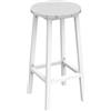 NMK HOME Sgabello Bar Marmo/Bianco H65cm Poggiapiedi, 1pz | Pannello truciolare, robusto, metallo, cucina, bar, salvaspazio, Ø32cm