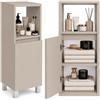 paplinskimoebel Ariza - Scaffale da Bagno Autoportante 85 x 28 x 25 cm, Mobile Colonna Cashmere Beige, 3 Ripiani, Soft Close, Apertura Sinistra/Destra, Piedini Regolabili, Superficie Anti-Impronte