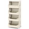 RELAX4LIFE Carrello Portaoggetti a 3/4/5/6 Livelli, Portabiancheria Impilabile con Ruote, Maniglie e Ganci, Salvaspazio in Plastica per Lavanderia, Bagno e Soggiorno, Beige (4 RIPIANI)