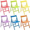 Marvin Sedia in Legno Pieghevole Birreria Colorata Interno o Esterno Salvaspazio Richiudibile da Campeggio Giardino Cucina Legno Massello Di Faggio (6, Multicolor)