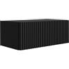 3E 3xE living.com 3xE living Comodino Sospeso 40 cm, Frontale Scanalato, Listelli Nero, 40 x 20 x 16 cm