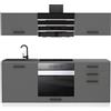 B BELINI GROUP Belini cucina 180 cm SOPHIA, con piano di lavoro, argento opaco | Blocco cucina mobili da cucina cucina componibile senza elettrodomestici con pensili e mobili bassi