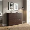 DecHome - Scarpiera Salvaspazio Slim 24 Paia 4 Ante a Ribalta Dimensioni 120x24x81 cm Colore Marrone