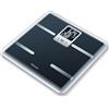 beurer Bilancia impedenziometrica Beurer per l'analisi della composizione corporea, portata massima 150 kg, display LCD di grandi dimensioni, finitura argento-nero, modello BG 40 SISW