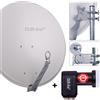 DUR-line Select 75/80cm sistema completo grigio chiaro + Quad LNB