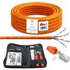 ARLI 25 m di cavo di installazione Cat7 + 10x spine di rete RJ45 + set di strumenti pinze per crimpare LSA tester coltello spelafili LSZH
