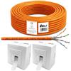 ARLI Cat7 50m cavo di installazione S/FTP PIMF cavo di rete senza alogeni + 2x presa di rete Cat6a