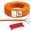 ARLI Cat7 50 m cavo di installazione S/FTP PIMF senza alogeni + tagliacavi universale - cavo di rete per installazioni LAN fisse