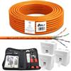 ARLI Cat7 50 m cavo di installazione S/FTP + 3x presa di rete Cat6a + pinze per crimpare LSA tester di rete set di strumenti spelafili