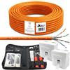 ARLI Cat7 50 m cavo di installazione S/FTP PIMF + 2x presa di rete Cat6a + pinza per crimpare LSA tester di rete coltello per spelare borsa degli attrezzi