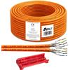 ARLI Cavo d'installazione Cat7 Duplex 50 m S/FTP PIMF LSZH Cavo di rete doppio + coltello per spelare