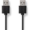 Nedis Cavo USB | USB 2.0 | USB-A maschio | USB-A maschio | 7,5 W | 480 Mbps | Nichelato | 1,00 m | Rotondo | PVC | Nero | Appendino