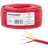 PREMIUM X Cavo di allarme antincendio PremiumX da 50 m BMK J-Y(ST)Y 2x2x0,8 Eca, cavo per telecomunicazioni rosso