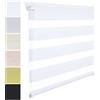 WOLTU Tenda a rullo doppia WOLTU con fissaggio a morsetto senza forature per finestre e porte, 50x150 cm (LxA), bianca