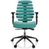 hjh OFFICE Sedia da ufficio professionale ERGO LINE II Sedia da scrivania ergonomica con braccioli Tessuto turchese Sedia girevole per ufficio, casa