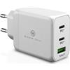 Wicked Chili Caricabatterie Wicked Chili 65W USB-C GaN, alimentatore a 3 porte con doppia porta USB-C e USB-A, compatibile con Microsoft Surface Laptop, Surface Book, Surface Go e Surface Pro, notebook, telefoni cellulari e tablet