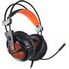 Hyrican Cuffie da gioco SADES A6, arancioni, USB, con cavo, audio surround 7.1, over-ear, per PC, PS4, Nintendo Switch