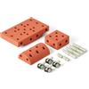 MODU Curiosity set - set iniziale, tavola di equilibrio, cavallo a dondolo, giocattolo per le abilità motorie, set di costruzioni, colori: arancione bruciato / verde polvere