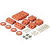 MODU Dreamer set - Set di costruzioni XXL giocattolo di equilibrio, scivolo, altalena, set di costruzioni, colori:Arancione bruciato / Verde polvere