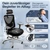 CLOUVOU CleverSeat Sedia da ufficio ergonomica Sedia da scrivania regolabile in altezza, braccioli 4D, poggiatesta 3D, + cuscino per la schiena [N. 1 in termini di rapporto qualità-prezzo]