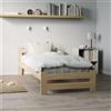 Home Collective Letto in legno 100x200 cm con rete a doghe Letto moderno Letto Struttura letto in pino massiccio Letto singolo Letto in legno massiccio Classico | Testiera Boho country house media naturale