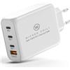 Wicked Chili Caricabatterie Wicked Chili 100W USB-C GaN III | Caricabatterie rapido a 4 porte con alimentatore PD compatibile con PPS per MacBook Pro, iPhone 16, 15, 14, 13 Pro Max, Mini e iPad Pro (3x USB-C / 1x USB-A, bianco)