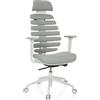 hjh OFFICE Sedia da ufficio professionale ERGO LINE W Sedia da scrivania ergonomica con braccioli in tessuto Moondust Sedia girevole per ufficio e casa