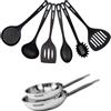 Fackelmann Set di 2 padelle da 20 e 24 cm in acciaio inox e 6 utensili Fackelmann Eterna