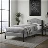 ML-Design Letto imbottito ML-Design, 90x200 cm, grigio. Letto singolo con struttura robusta, telaio con poggiatesta e rete a doghe. Letto moderno per giovani, rivestito in tessuto di lino
