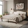 ML-Design Letto imbottito ML-Design 180x200 cm, beige, letto matrimoniale con solida struttura, testiera, rete a doghe e rivestimento in lino. Letto moderno per ragazzi.