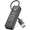 Orico PWC2U-U3, hub USB a 3 porte (2 porte USB-A 3.0, 1 porta USB-C 3.0, cavo da 0,5 metri)