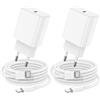 JEENEK Caricabatterie per iPhone 17, 16, 15 con cavo di ricarica, caricabatterie USB-C originale per ricarica rapida, confezione da 20