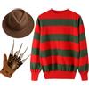 The Fancy Dress Set di maglione Freddy per Halloween, cappello da esploratore con artiglio, costume spaventoso per Halloween a Nightmare On Elm Street, età 7-12 anni