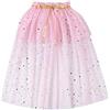 Qianderer Costume da strega per bambina, in tulle, per travestimento da bambina | Mantello per Halloween per bambini, mantello da principessa in tulle con stelle per ragazze, Halloween e compleanno, 1-10T