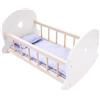 Engelhart - 606012 - Lettino a Dondolo per Bambole Grigio/Bianco - Culla in Legno per Neonati - 50 x 36 x 28 cm - +3 Anni