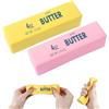 Gigquake Set da 2 Butter Squishy, Giallo & Rosa Stressball, Slow Rising Fidget Toy | 1x Giallo + 1x Rosa, TPR morbido, resistente, 14 x 4 x 4 cm, Fidget Toy silenzioso, antistress, idea regalo colleghi