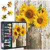 TISHIRON Puzzle da 1000 pezzi per adulti: campo di girasole (50 x 70 cm) - Fiori gialli arte vintage, decorazione impegnativa per la casa ed elegante idea regalo