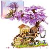Sitodier Giocattolo di costruzione della casa sull'albero di fiori di ciliegio, set di costruzione di bonsai di fiori di ciliegio da 880 pezzi con luce LED per ragazze e ragazzi di età compresa tra 6 e 14 anni