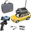 Kodbiby Wltoys Mini auto RC, scala 1:64 FPV RC Drift Car con fotocamera HD 720P, trasmettitore 2.4GHz, controllo app WiFi con giroscopio, luci LED, mini giocattoli da corsa (giallo)